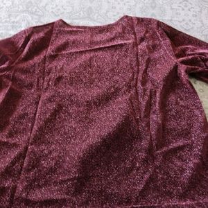 Shein Maroon Shimmer Top 46 Size