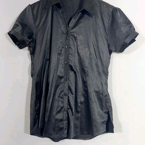 Black Satin Shirt (Women's)