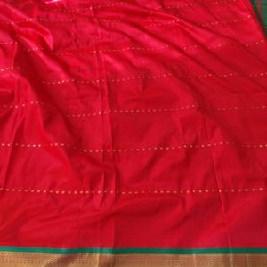 Red N Green Silk Saree