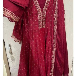 Maroon Anarkali