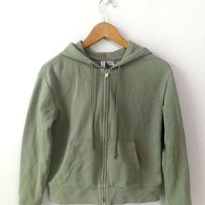 Hm Straight Fit Hoddie - Sage Green