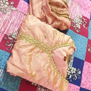 Peach Anarkali Kurtha Set