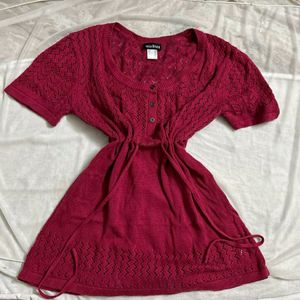 Swap DARK pink Mini Woolen Dress