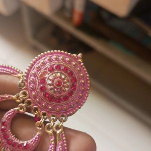 3 Layer Pink Circle Earring