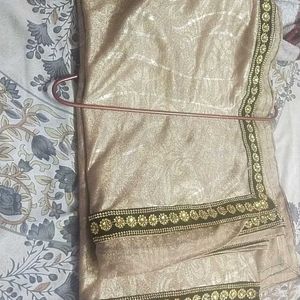 Golden Colour Saree In New Condition For Wedding