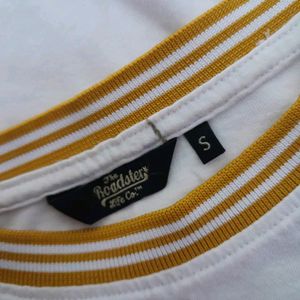 Roadster Yellow Borderlined T-Shirt