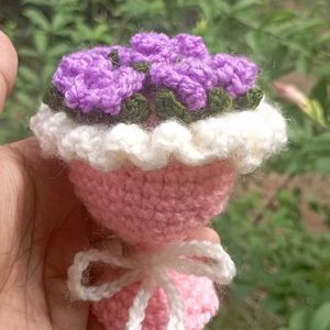 Handmade Crochet Purple Roses Bouquet