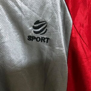 Sport Red And Grey Short Sleeve T Shirt