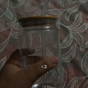 Glass Tumbler With Wooden Lid