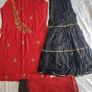 Rayon Sharara Set