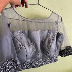 Grey net blouse