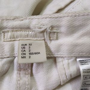 H&M Off White High Rise Pant