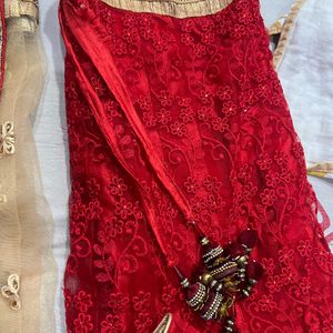 Red And Golden Lehenga Choli