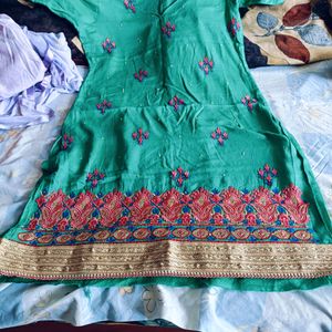 Punjabi Suit Pink Green