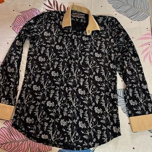 Men Black Floral Shirt