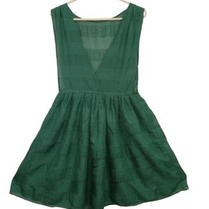 Green Deep Neck Dress