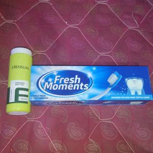 Combo Of Toothbrush And 2 Essensual Talcum Powder