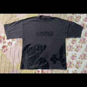 T-shirt Genrage Charcoal Ghost Print Boxy (280gsm)