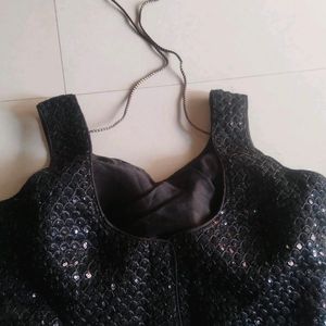 Black Embroidery Work Blouse