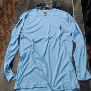 ADDIDAS SKY BLUE FULL SLIVES SPORTS TSHIRT