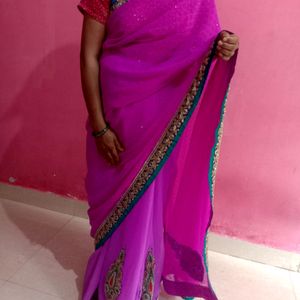 Magenta Saree