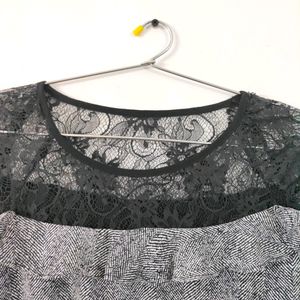 Korean imported grey lace top