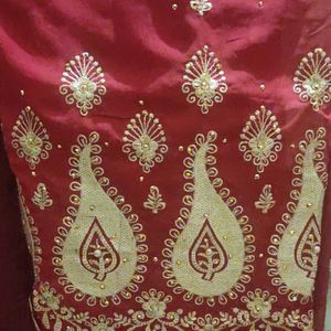 New Wedding Saree With Attached Blouse