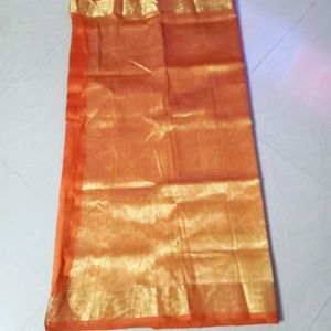 Orange Colour Pure Kanchi Pattu Saree