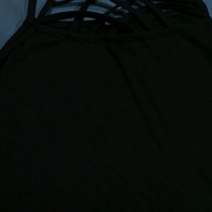 Trendy Korean Stylish Black Cross Bralete Sexy Top