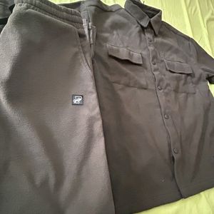 KHAKI POLAR FLEECE SHACKET COORD