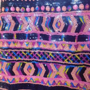 Black Tank Top With Multicolored Sequence