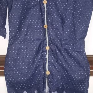 Navy Blue Kurtha With Full Sleeves