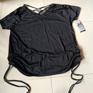 Oversized Black Drawstring Tshirt