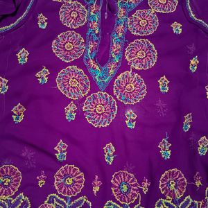 Purple Chikankari Kurti For Navratri 🎉🎊