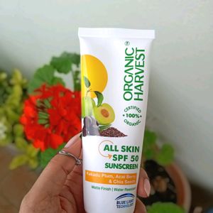🆕All Skin SPF 50 Sunscreen: Kakadu Plum, Acai Berry & Chia Seeds | Sunscreen for Dry, Oily & Combination Skin | 100% American Certified Organic | Sulphate & Paraben-free 100g