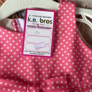 Baby Pink Frock With Bow