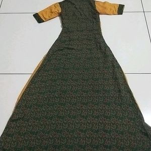 Green Yellow Anarkali Kurta