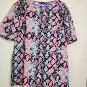 Snake Print Crepe Top