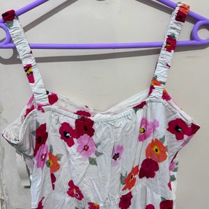 Floral Sweetheart Neck jumpsuit