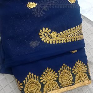 Saree Party Wear With Blouse Peic