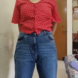 High Waist Straight Fit New Jeans