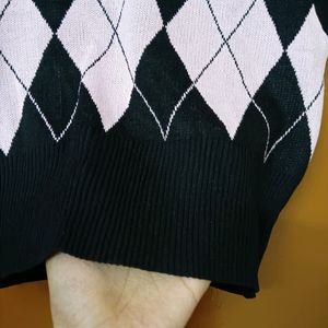 Black & Pink Vest Sweater