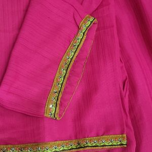 Cotton Suit With Organza Dupatta