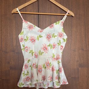 Cream Floral Top