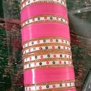 Unique Pink Colour Bridal Chura