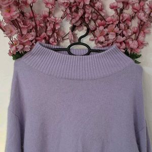 Lilac Colour Soft Fur Sweater Top