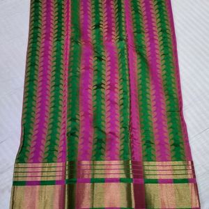 Cotton Handloom Saree With Running Blouse Pis