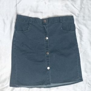 Denim Knee Length Skirt