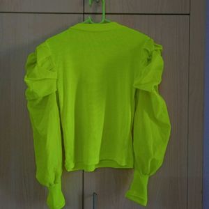 PUFF SLEEVE NEON WESTERN TOP