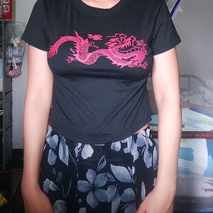 Dragon Print Crop